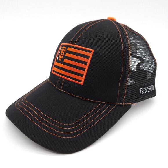 San Francisco Giants Flag Mesh Trucker‎ Snapback Hat Stadium Giveaway Ball Cap - Picture 1 of 7